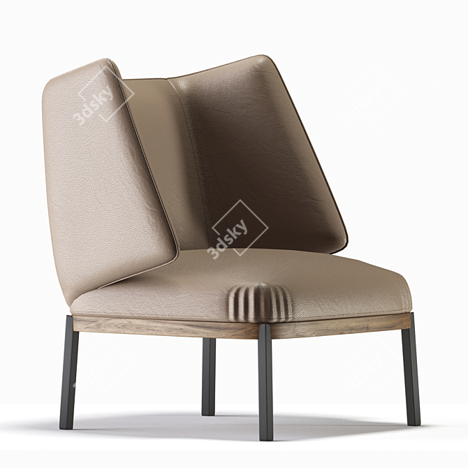 Cozy Comfort: Hug High Armchair 3D model image 4