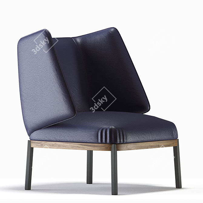 Cozy Comfort: Hug High Armchair 3D model image 5