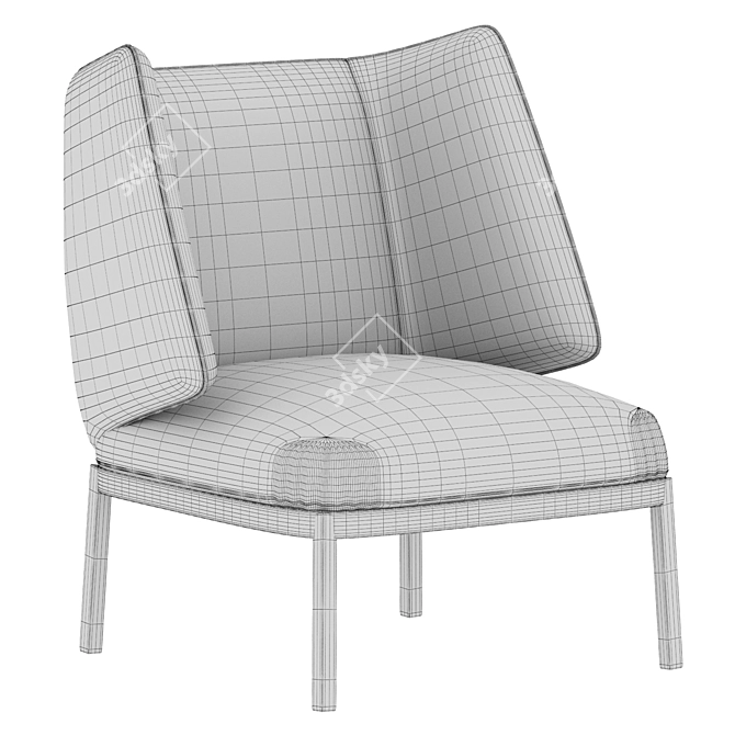 Cozy Comfort: Hug High Armchair 3D model image 1