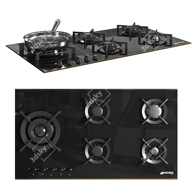 Stylish Smeg Hob with 900*510mm Dimensions 3D model image 1