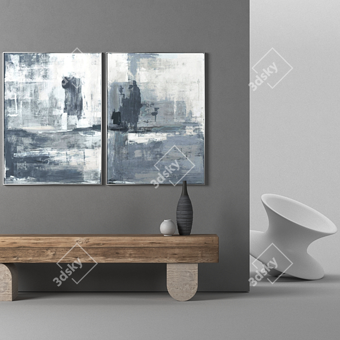 Modern Abstract Art Frames 3D model image 3