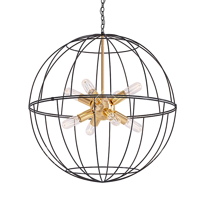 Modern Wire Globe Sputnik Chandelier 3D model image 1