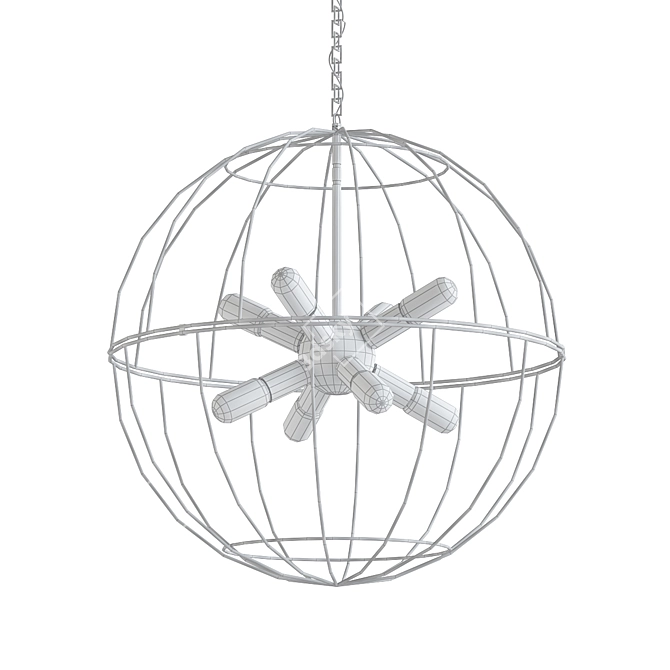 Modern Wire Globe Sputnik Chandelier 3D model image 2