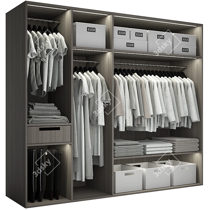 White Wardrobe Essentials 3D model image 1