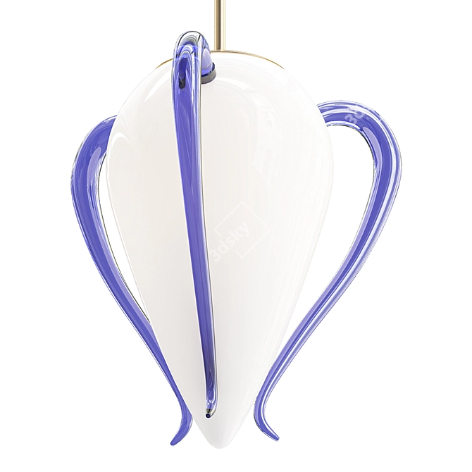 Elegant Murano Glass Pendant 3D model image 1