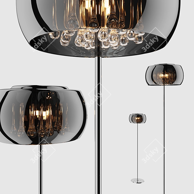 Crystal Chrome Floor Lamp: Modern Elegance 3D model image 1