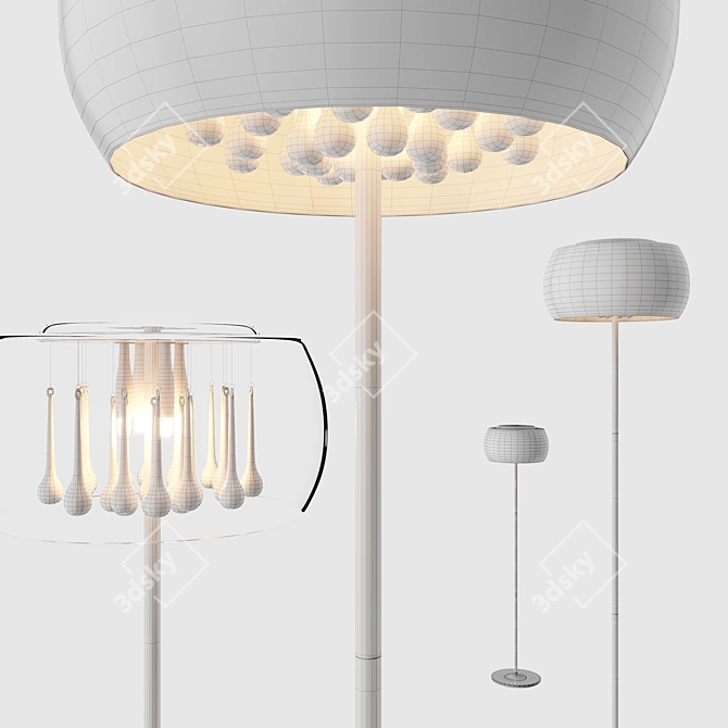 Crystal Chrome Floor Lamp: Modern Elegance 3D model image 2