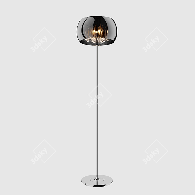 Crystal Chrome Floor Lamp: Modern Elegance 3D model image 3