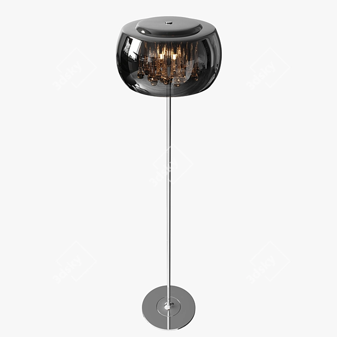 Crystal Chrome Floor Lamp: Modern Elegance 3D model image 8