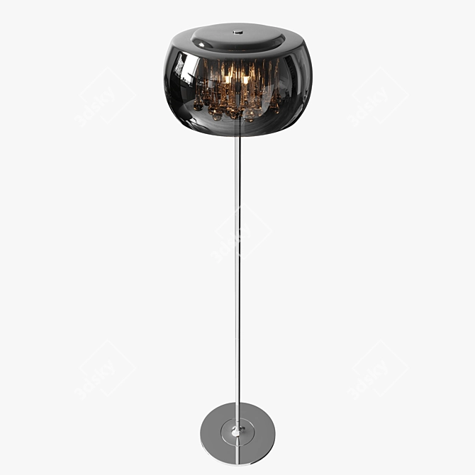 Crystal Chrome Floor Lamp: Modern Elegance 3D model image 11