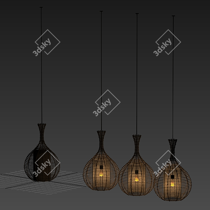 Rattan Branch Jug Lamp 3D model image 6