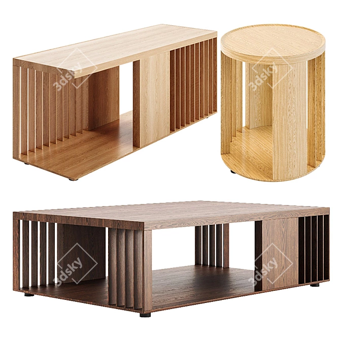 Castello: Elegant Table Set in 5 Stunning Colors 3D model image 1