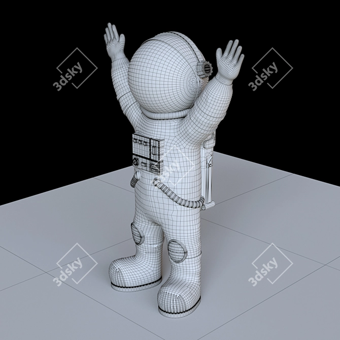 Cosmic Astronaut Figurine 3D model image 4