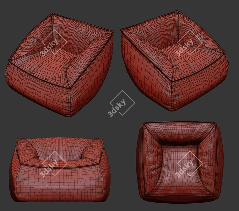 Cozy Vegan Caramel Lounger 3D model image 4