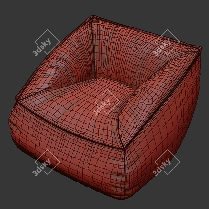 Cozy Vegan Caramel Lounger 3D model image 9