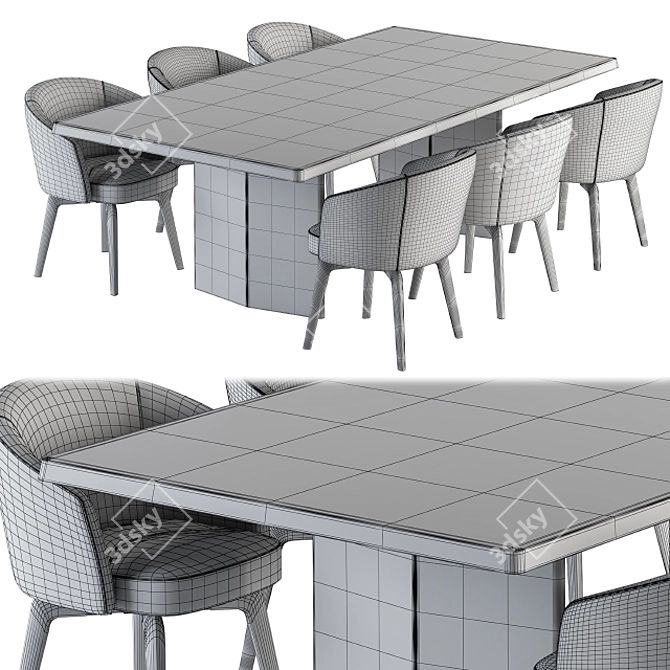 Elegant Minotti Dinning Table 3D model image 5