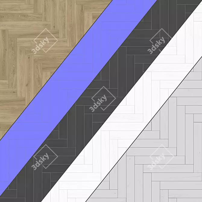 Premium Parquet Collection: 2 Patterns, 12 Planks 3D model image 4