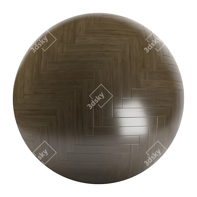 Patterned Parquet Flooring: Standard and Herringbone 3D model image 2