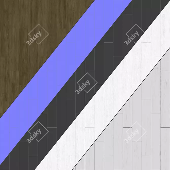 Patterned Parquet Flooring: Standard and Herringbone 3D model image 3