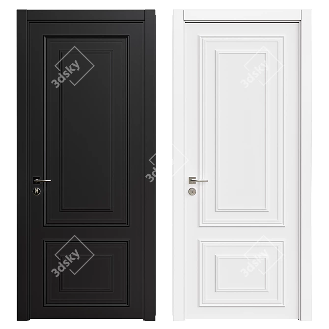 Sleek Interior Door 3D model image 1