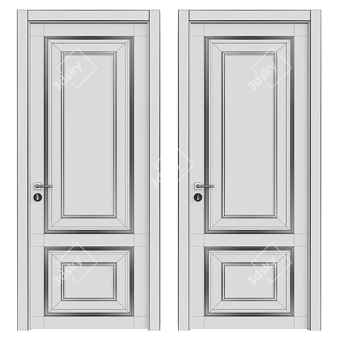 Sleek Interior Door 3D model image 2