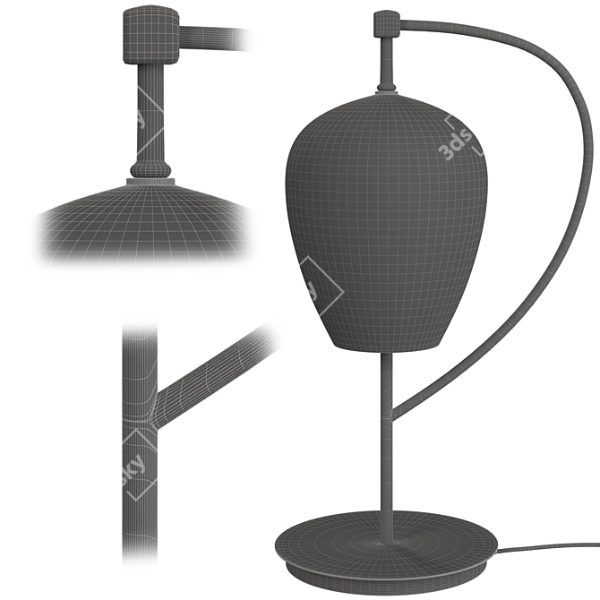 Elegant Crystal Lamp 3D model image 3