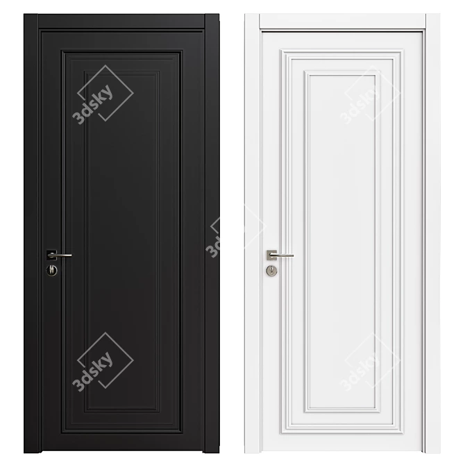 Elegant Interior Door 3D model image 1