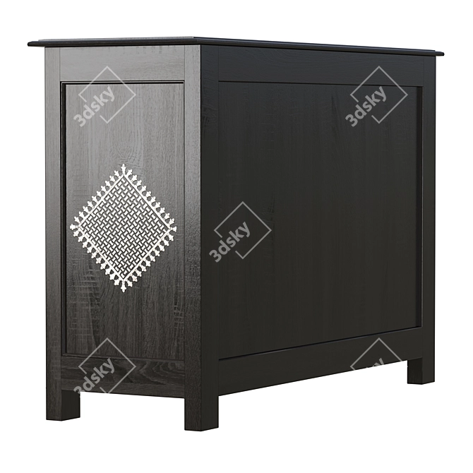 Midnight Astro Cabinet: Exquisite Mother of Pearl Inlay 3D model image 6