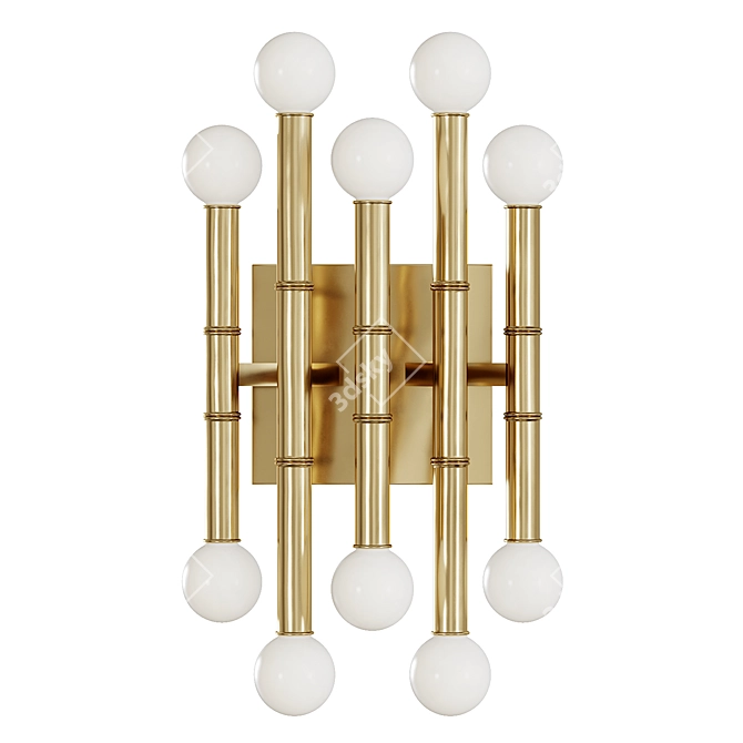 Modern Bamboo Glam: Meurice Five-Arm Sconce 3D model image 1