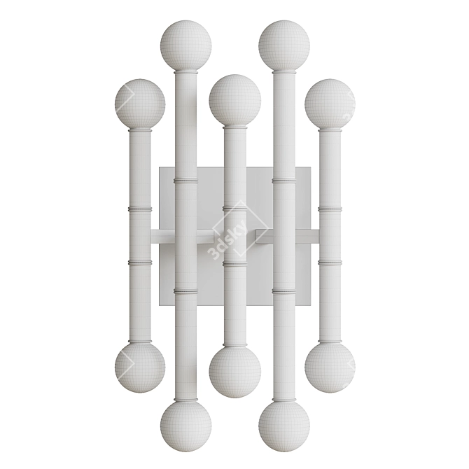 Modern Bamboo Glam: Meurice Five-Arm Sconce 3D model image 4