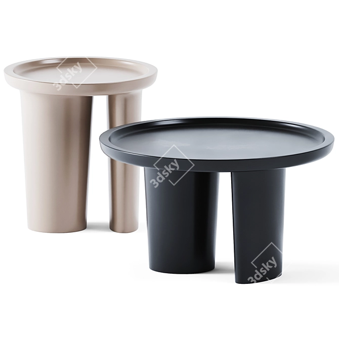 Sleek Metal Coffee Tables 3D model image 1