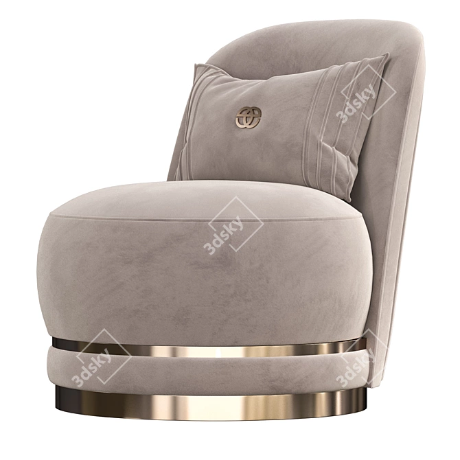 Perla Velvet Accent Armchair 3D model image 1