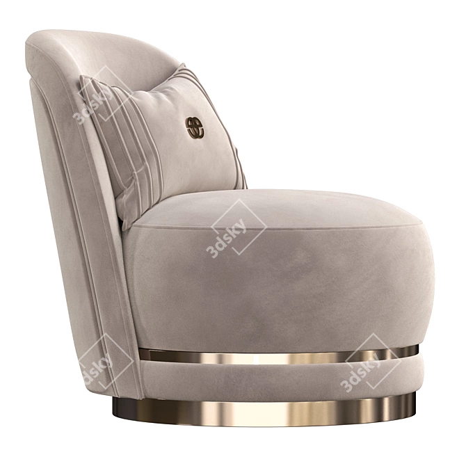 Perla Velvet Accent Armchair 3D model image 3