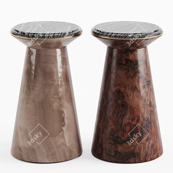 Elegant Agate-Adorned Accent Table 3D model image 1