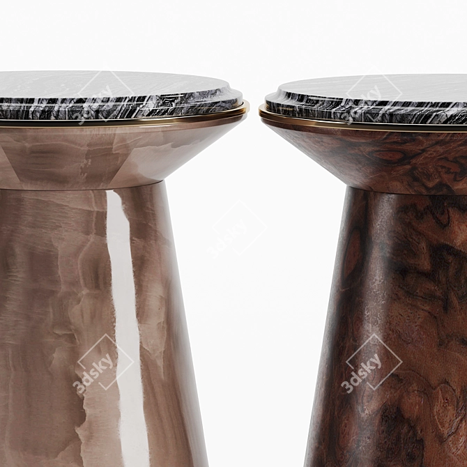 Elegant Agate-Adorned Accent Table 3D model image 2