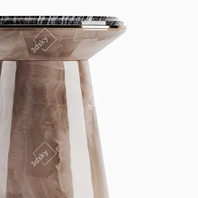 Elegant Agate-Adorned Accent Table 3D model image 4