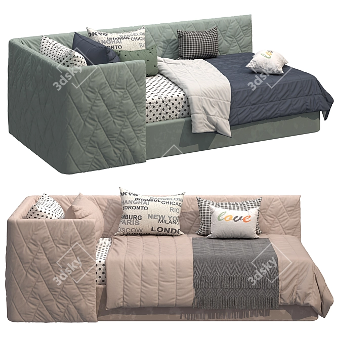 Dual-Color Archive Bed 3D model image 3