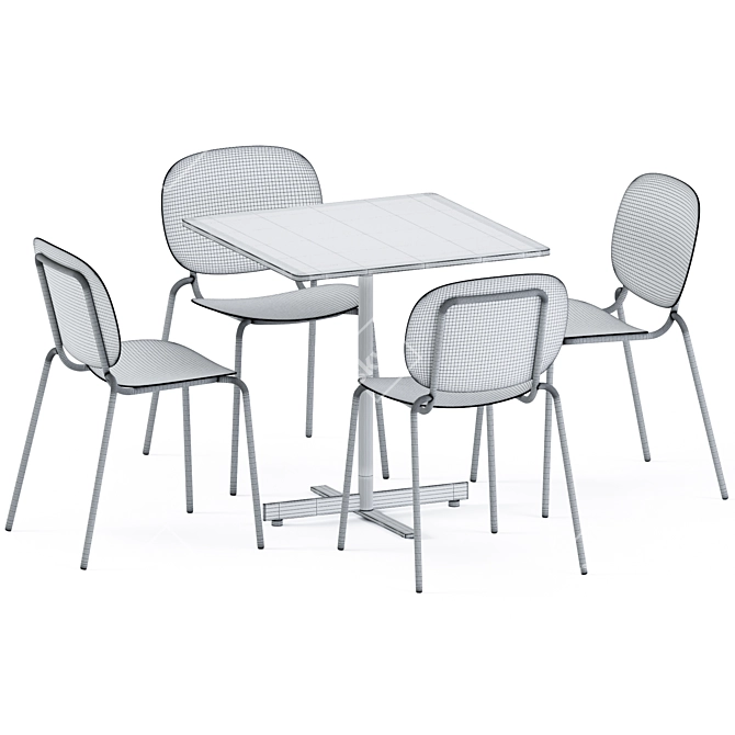 Modern Square Table People Set 3D model image 7