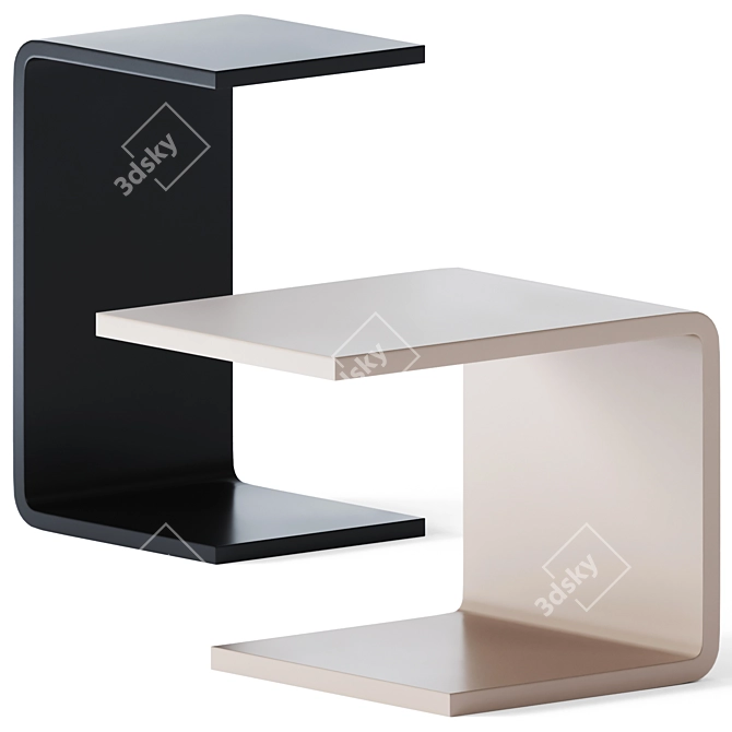 Sleek Metal Side Table 'Waiter and Waitress' 3D model image 1