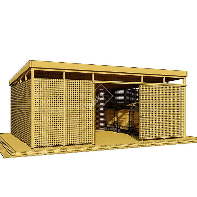 Modular Trash Container Canopy Set 3D model image 5
