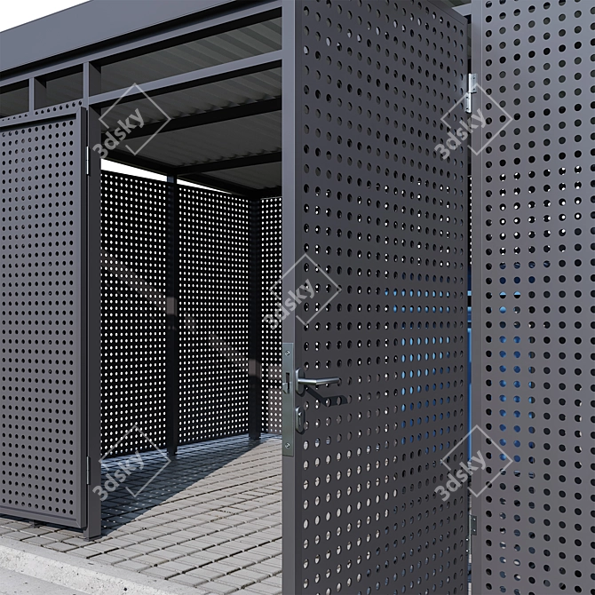 Modular Perforated Trash Canopy Set 3D model image 3