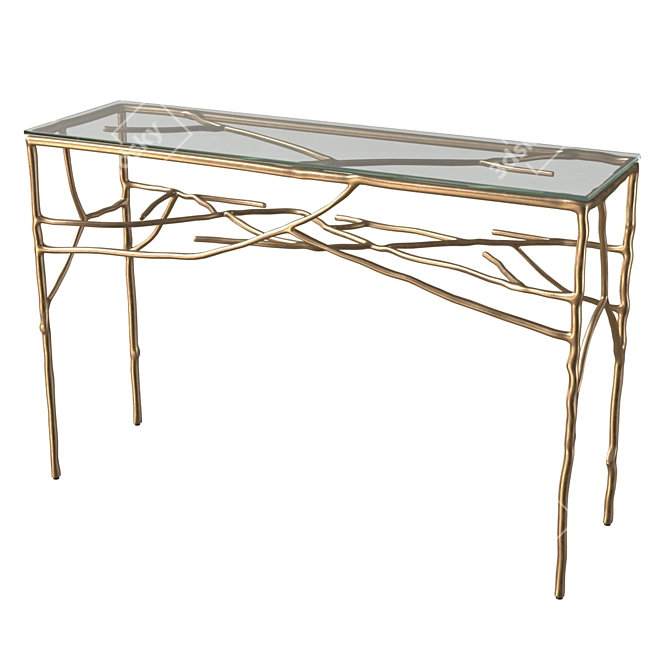 Elegant Antico Console Table: Classic Design, Premium Craftsmanship 3D model image 1