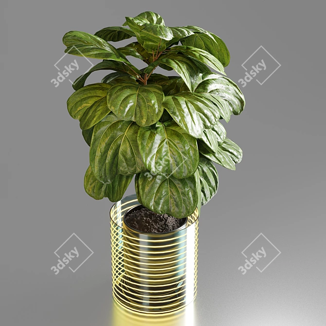 Modern Glass Vase Indoor Plant 3D model image 3