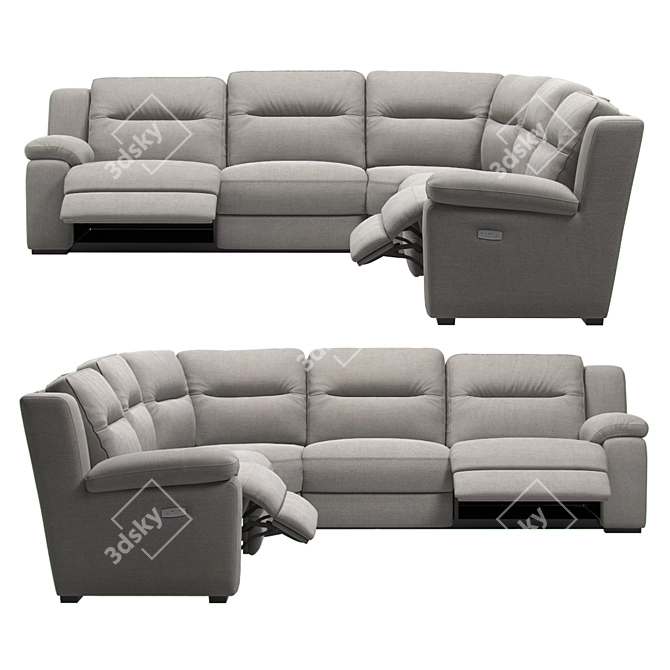 Premium Recliner Section Sofa 3D model image 1