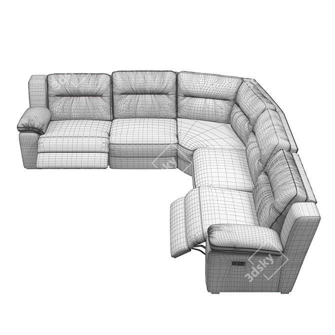 Premium Recliner Section Sofa 3D model image 4