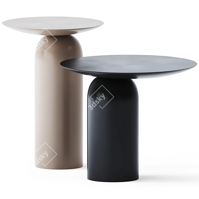 Disco Metal Side Table: Sleek and Stylish 3D model image 1