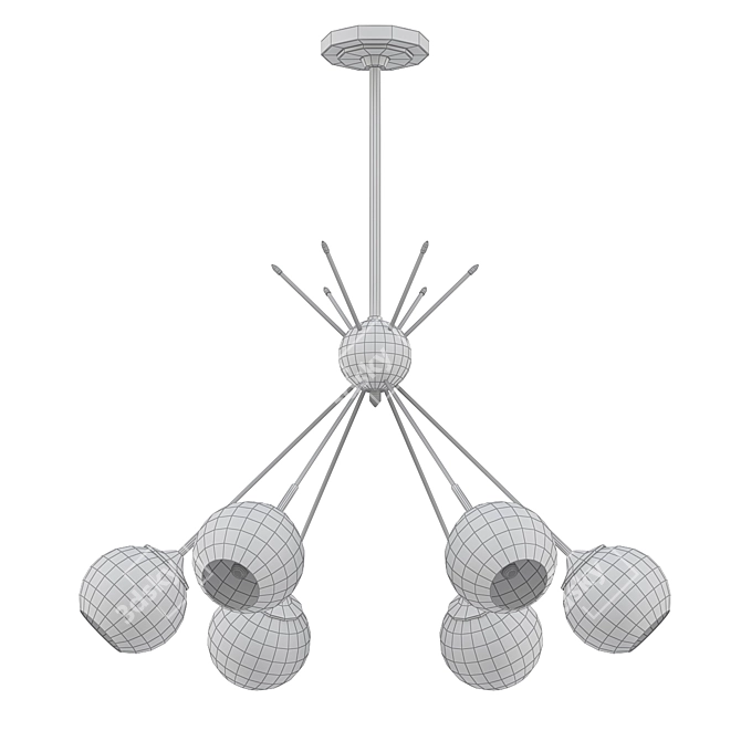  6-Light Modern Mobile Chandelier 3D model image 2