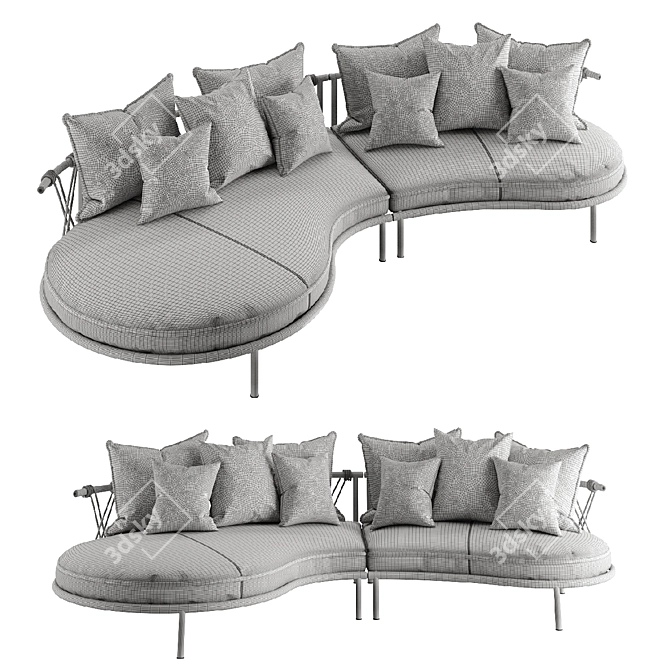 Elevate Outdoor Comfort: Cassina Trampoline Sofa 3D model image 2