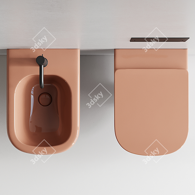 Era Wall-Hung Toilet & Bidet 3D model image 4