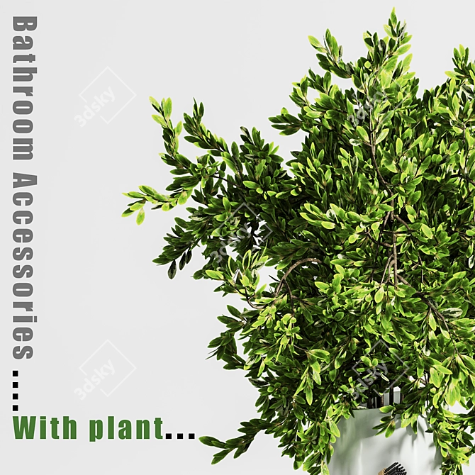 Green Oasis: Bathroom Bliss with Plant 3D model image 3